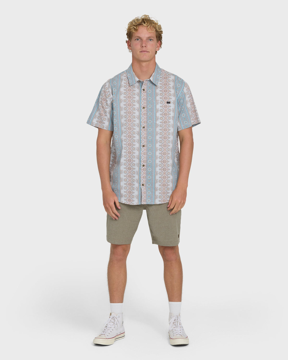 Sundays Short Sleeve Woven Shirt - Blue Fog